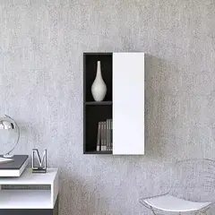 GENERICO - Estante Flotante Kay Negro y Blanco 1 Puerta R&R MUEBLES