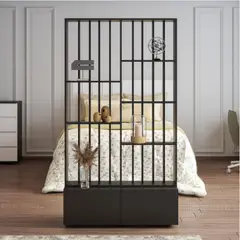 GENERICO - Estante Separador de Ambiente Miriam 100 cm Negro R&R MUEBLES