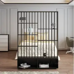 GENERICO - Estante Separador de Ambiente Trizz 130cm Negro R&R Muebles