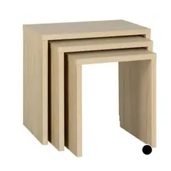 GENERICO - Set x 3 Mesas Auxiliares Moderna Robert Marrón Claro R&R MUEBLES