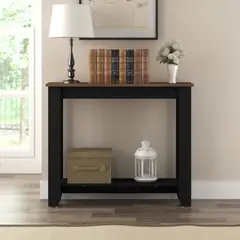 GENERICO - Mesa Consola Moderna Chaplin NegroMarrón R&R MUEBLES