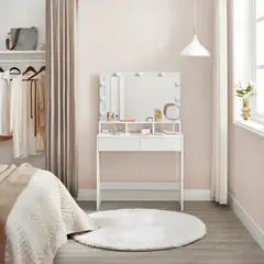 GENERICO - Tocador Moderno Riser Blanco con Luces RR Muebles