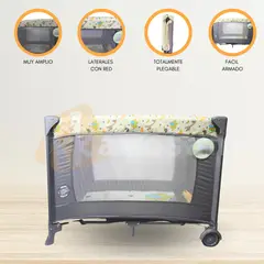 CUZKA - Cuna Corral Plegable «TREILLIS» Gray