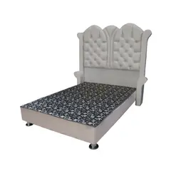 MUEBLES MACRUMO - Cama tapizada Versalles - 1.5 Plz - color beige