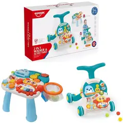 GENERICO - Andador y Mesa de Actividad para Bebés 2 en 1 Celeste