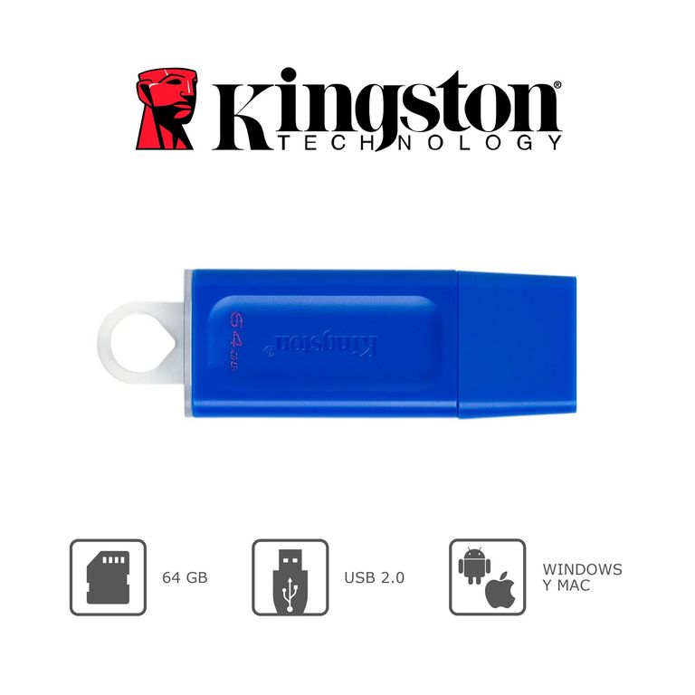 Memoria USB 3.2 Exodia 64GB KC-U2G64-7GB Azul