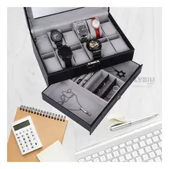 RYBIU IMPORT - Organizador con Apertura con Llave Negro Y+Regalo Agendita