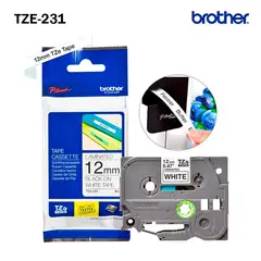 BROTHER - CINTA LAMINADA TZE-231 12MM X 8M NEGRO SOBRE BLANCO