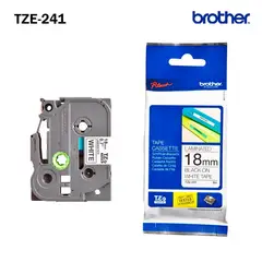 BROTHER - CINTA LAMINADA TZE-241 18mm x 8m NEGRO SOBRE BLANCO