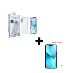 GENERICO - Case Space Transparente + Vidrio Templado para el Iphone 16 Plus