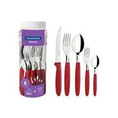 TRAMONTINA - Jgo De Cubiertos X30 Pzas Ipanema Rojo - 10390013