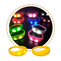 GENERICO - Pulsera o brazalete de silicona luz led // 3 unds