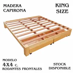 GENERICO - TARIMA KING SIZE MADERA CAPIRONA MODELO CPI 4X4 CON C RODANT FRON