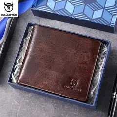 BULLCAPTAIN - Billetera de cuero para hombre BQ 026