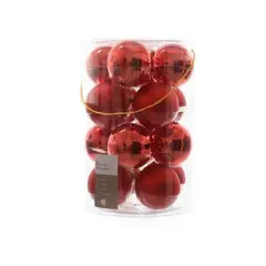 GENERICO - BOLAS DE NAVIDAD ROJAS - SET x16 ESFERAS
