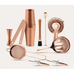 GENERICO - Kit Bartender Profesional 10 Pzs Color cobre en Acero Inox