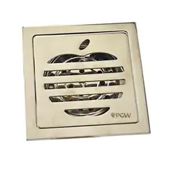 PGW - Sumidero de Piso Cuadrado -Elegante - Acero Inoxidable - Figura Apple