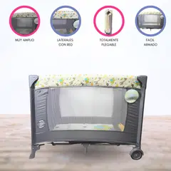 CUZKA - Cuna Corral Plegable «TREILLIS» Gray