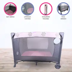 CUZKA - Cuna Corral Plegable «TREILLIS» PINK
