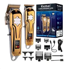 KEMEI - Combo Digital Cortadora clipper y Trimmer KM-2011 inalambrico
