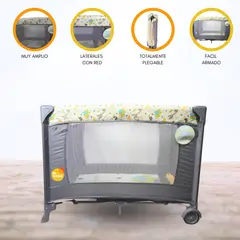 CUZKA - Cuna Corral Plegable «TREILLIS» Gray