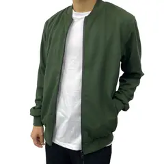 ABORIGEN - Casaca Bomber Jacquard Verde de Hombre -