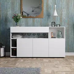 R&R MUEBLES - Aparador Vajillero Moderno Lucila Blanco 1 cajón 3 puertas