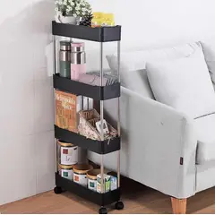 GENERICO - Carrito de Cocina de 4 Niveles con Ruedas Soporte Auxiliar Hogar Baño