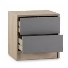 GENERICO - Velador estilo Nórdico Mabel 2 Cajones R&R MUEBLES