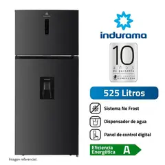 INDURAMA - Refrigeradora Top Mount Con Dispensador Negra RI-578DN
