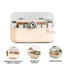 RYBIU IMPORT - Cofre con Hermoso Diseño en Tono Beige Y+Ligas de Regalo