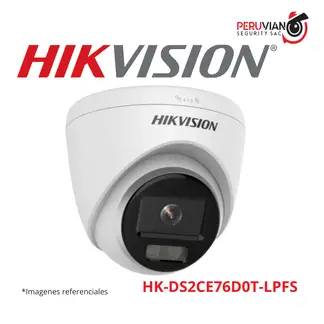 HIKVISION - Cámara domo con audio, luz e híbrido inteligente de 2MP  HK-DS2CE76D0T-LPFS