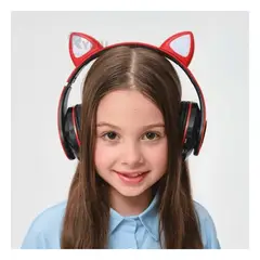 RYBIU IMPORT - Auriculares Comodos Tipo Gato en Rojo Y+Gift MiniAgenda