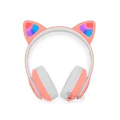 RYBIU IMPORT - Auriculares Led de Diseño de Gato Rosado Y+Regalo Agendita