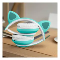 RYBIU IMPORT - Audifonos Tipo Gato en Color Verde Y+Regalo Agendita