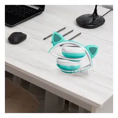 RYBIU IMPORT - Audifonos con Tematica de Gato y con Luces en Tono Verde