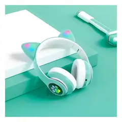 RYBIU IMPORT - Auriculares Comodos Tipo Gato en Verde Y+Gift MiniAgenda