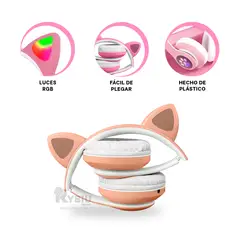 RYBIU IMPORT - Orejera Funcional y con Buen Sonido Rosado Y+Ligas de Regalo