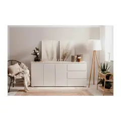 R&R MUEBLES - Aparador Minimalista Konya Blanco