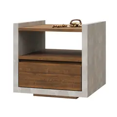 MUEBLES MACRUMO - Velador Rústico 1 cajón color Brixtón