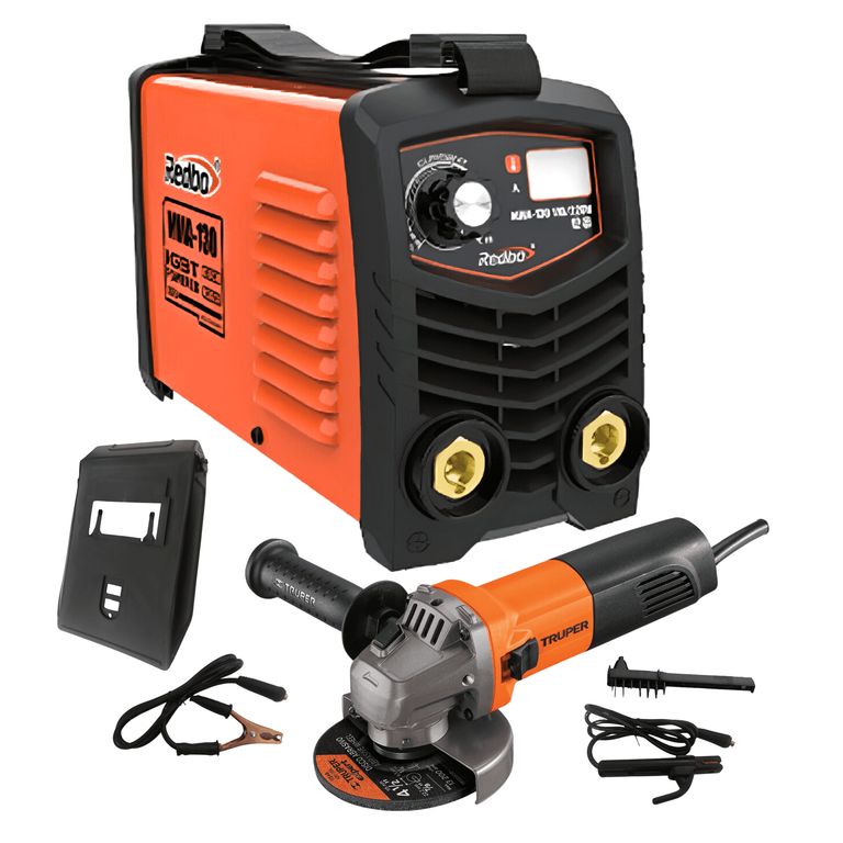 Soldadora inversora 130 A + Amoladora 4 ½" 800w Truper
