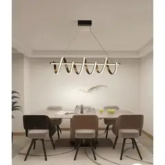 GENERICO - Lámpara colgante Renata negro led 3 luces incluye control