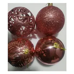 GENERICO - Bolas de Navidad Rosadas 8cm Set x16 esferas