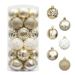 GENERICO - ESFERAS BLANCO/DORADO - SET 30