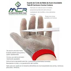 GENERICO - Guante de Corte de Malla de Acero Inoxidable M Carnicero Cocina Costur