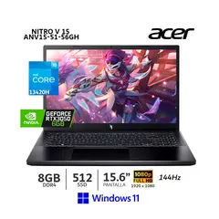 ACER - Nitro V15 ANV15-51-56GH Ci5 13420H/ 8Gb Ram/ 512GB SSD/ V. Nvidia RTX 3050 6GB/ 15.6”FHD W.11