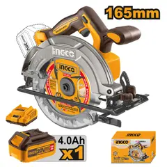 INGCO TOOLS - Sierra Circular Brushless Ingco 20V + Batería + Cargador CSLI16521