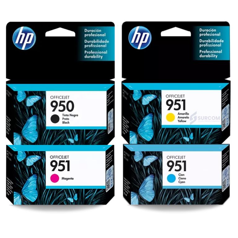 Kit Tinta 950 951 Cyan Magenta Amarillo Negro