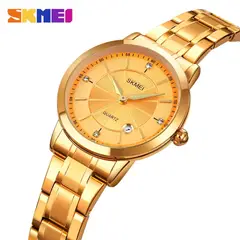SKMEI - RELOJ 1819 DORADO CORREA ACERO PARA MUJER_.