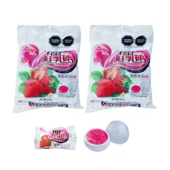 GENERICO - Pack 2u Bolsa 320gr Caramelos Cremoso De Leche Relleno Fresa